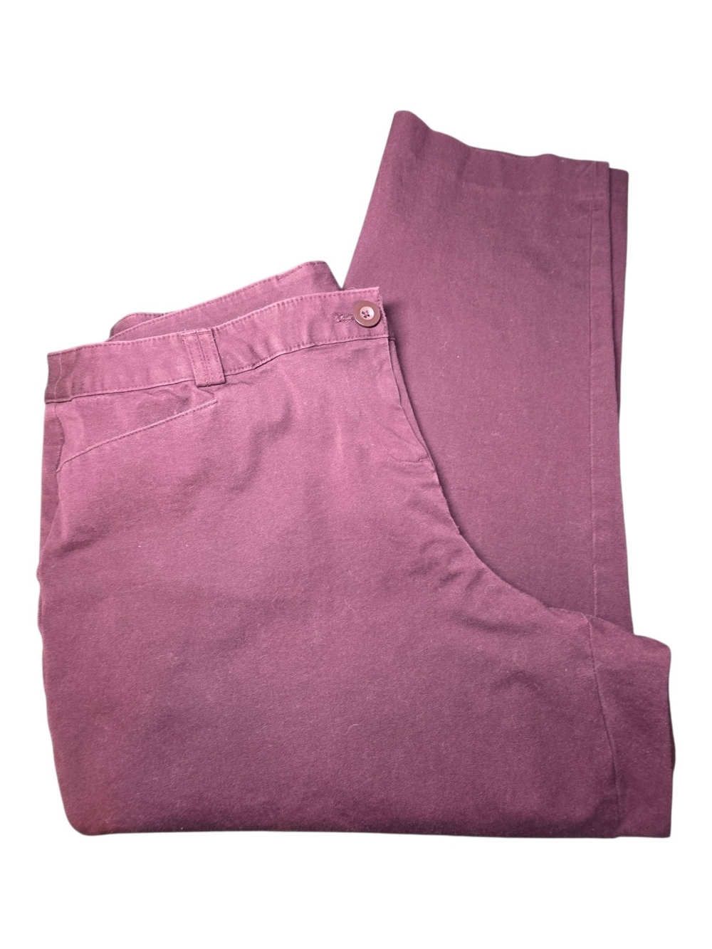 Lane Bryant Chino Pants Size 18Short Burgundy Plum Cotton Stretch Slacks Fall